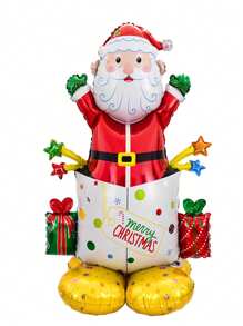 1个大型站立式气球圣诞老人雪人圣诞树气球派对家居装饰圣诞节2024新年最佳礼物圣诞装饰房间装饰冬季 - 黃色 - 查看 6