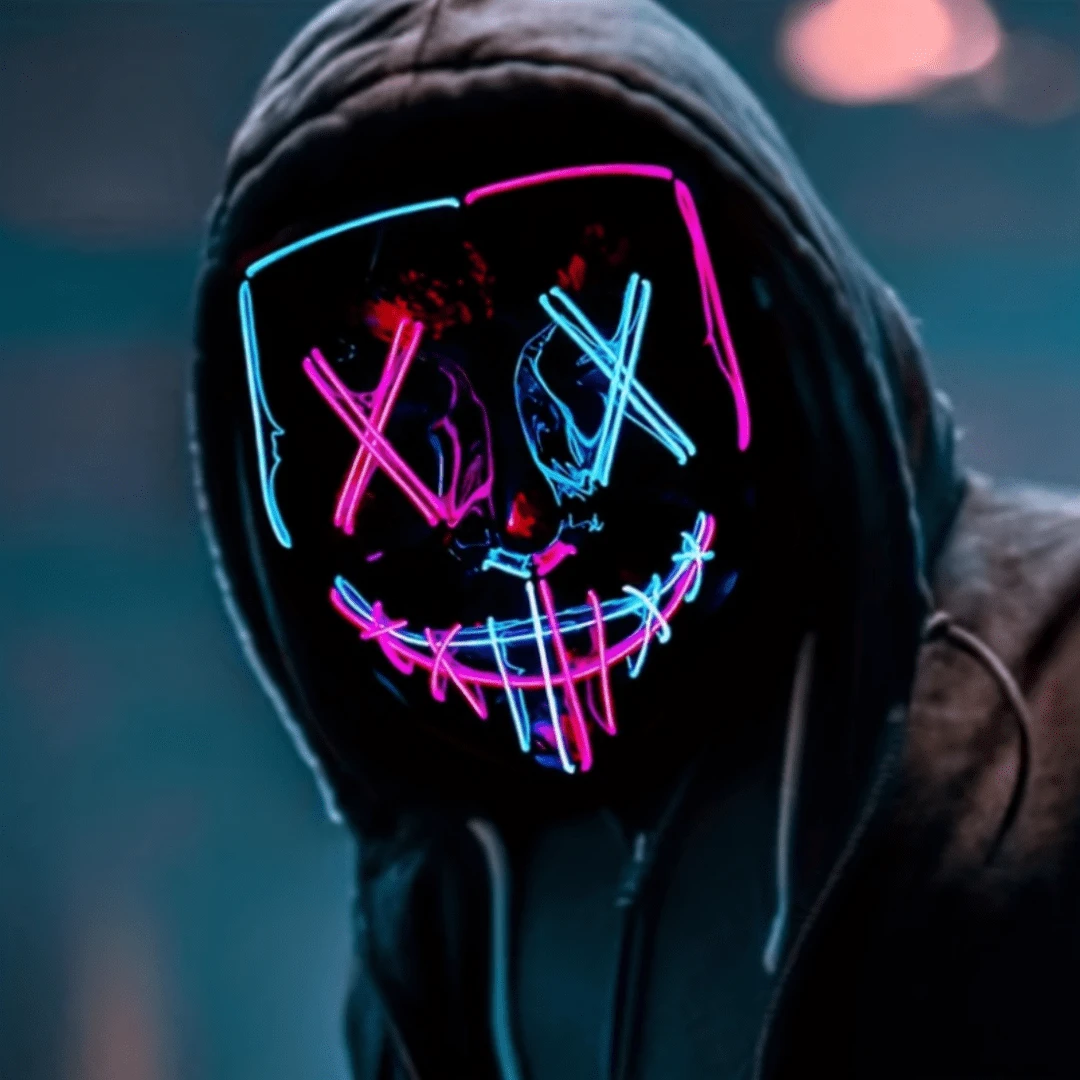 Party Glow Mask Led Ghost Face - Multicolor - View 1