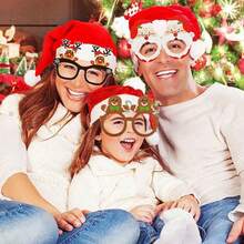 Christmas Photo Props Glasses - Red - View 4