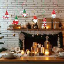 6pcs Christmas Party Cartoon Character Pvc Spiral Hanging Decoration Including Reindeer And Colorful Ribbon - Multicolor - View 3