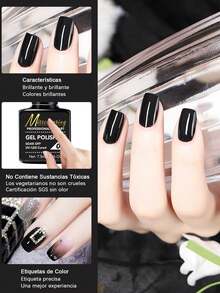 MISS CHEERING 6 Piece Nail Lacquer Set - Premium Manicure Tools, Vibrant Nail Polishes, Professional Gel Manicure, Home Gel Manicure Set, Complete Manicure Set, Includes Phototherapy Gel, Nail Polish Long Lasting Nail Glue - 黑色 - 查看 5