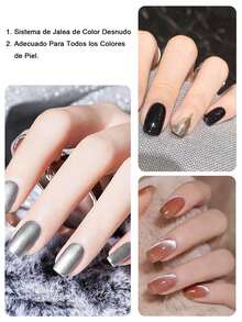 MISS CHEERING 6 Piece Nail Lacquer Set - Premium Manicure Tools, Vibrant Nail Polishes, Professional Gel Manicure, Home Gel Manicure Set, Complete Manicure Set, Includes Phototherapy Gel, Nail Polish Long Lasting Nail Glue - 黑色 - 查看 3