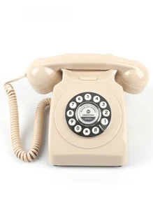 1pc wedding telephone, wedding audio guestbook, vintage message phone suitable for recording customized audio messages at weddings and parties. - Beige - View 7