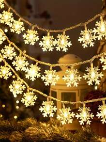 1.5/3/6 米 LED 雪花灯串，冬季浪漫圣诞窗帘灯，婚礼派对家居花园卧室户外室内装饰童话灯