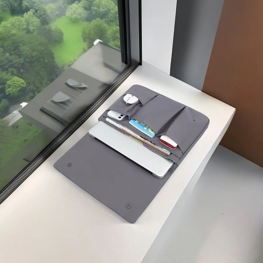 1 Pieza Gris Simple Y Elegante Estuche Para Computadora Portátil De Interior - Gris - Ver 1