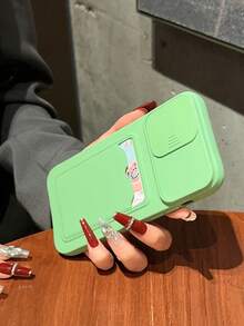 Funda para teléfono con Apple que tiene una ranura para tarjeta que se desliza para abrir - Verde - Ver 3