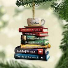 Christmas Tree & Book Design Hanging Decoration - Multicolor - View 1