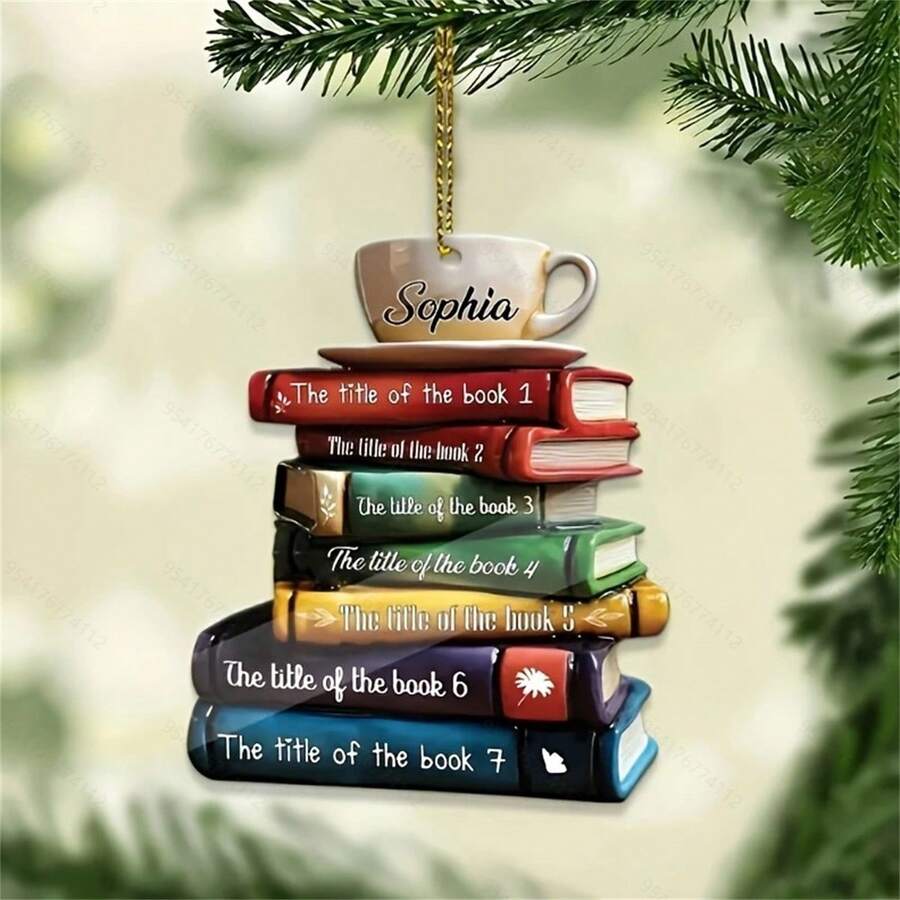 Christmas Tree & Book Design Hanging Decoration - Multicolor - View 1