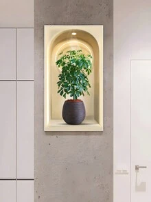 1畫布牆藝術,綠色植物和花卉海報,家居客廳入口牆裝飾,油畫裝飾