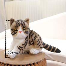 1 件逼真可愛黑貓毛絨玩具,女孩生日禮物/情人節禮物,卡通枕頭/客廳裝飾品/動物園裝飾