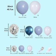 107入組藍色馬卡龍系列氣球花圈套裝,適用於生日、婚禮派對裝飾