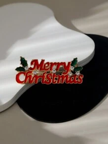 Hyacinth 1件時尚高級鋅合金聖誕鈴胸針女子假日聖誕節