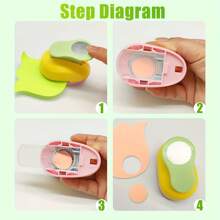 1pc Mini Punch Wave Round Paper Handmade DIY For Greeting Cards Handmade Handbook Making Suitable For Scrapbooking, Handmade Paper, Random Color - Multicolor - View 4