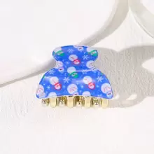 1件女士亞克力雪人半圓髮夾,卡通時尚的半上式髮型,聖誕節假期配飾