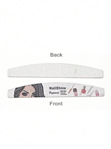 NailShine 10支装新月形100/180目木质指甲锉，适用于美甲和美容 - 彩色 - 查看 7