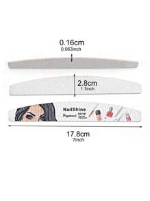 NailShine 10支装新月形100/180目木质指甲锉，适用于美甲和美容 - 彩色 - 查看 6