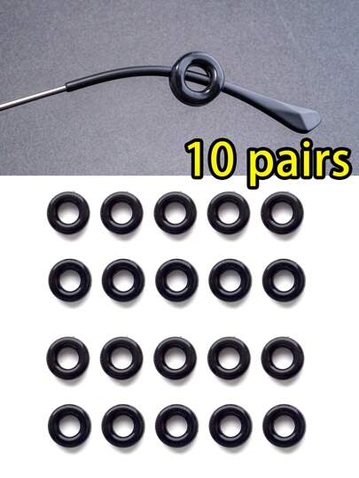 10 对防滑眼镜腿尖、防滑眼镜耳钩、防滑眼镜带耳钩，适合女性日常运动和工作眼镜配件