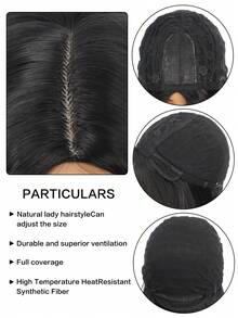 女性長直黑色漸層假髮,合成黑直髮假髮,30英寸中分漸層假髮自然看起來非常逼真,適用於cosplay