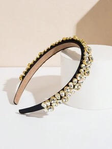 1 Miếng Của phụ nữ Retro Trang trí đá quý Gầy Dây buộc tóc Với Thanh lịch Thiết kế - trắng - Xem 2