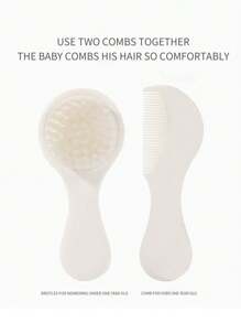 2 Pcs Baby Comb Bath Brush For Infants And Toddlers - Beige - View 2