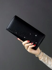 時尚典雅閃亮鏈條袋,豪華鑲嵌晶鑽晚宴包,女士生日派對和婚禮手袋,迷你肩背包,正式款晚宴包