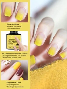 MISS CHEERING 6 Piece Nail Lacquer Set - Premium Manicure Tools, Vibrant Nail Polishes, Professional Gel Manicure, Home Gel Manicure Set, Complete Manicure Set, Includes Phototherapy Gel, Nail Polish Long Lasting Nail Glue - 芥末黃 - 查看 5