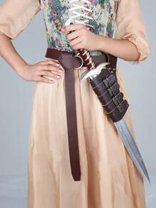 2 件裝女式棕色中世紀文藝復興騎士劍腰帶 - 棕色 - 查看 6