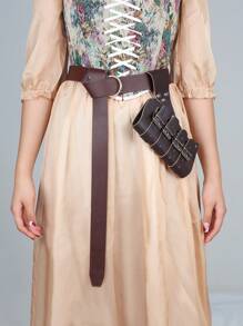 2 件裝女式棕色中世紀文藝復興騎士劍腰帶 - 棕色 - 查看 2