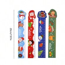 4pcs/set Christmas Themed Magnetic Soft Bendable Rulers, 15cm Measurement Scale Rulers - Multicolor - View 7