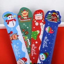 4pcs/set Christmas Themed Magnetic Soft Bendable Rulers, 15cm Measurement Scale Rulers - Multicolor - View 4