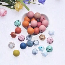 coskiss 100入組/袋 15mm 矽膠珠子,適用於兒童手工珠寶製作 Diy,教育玩具手鍊配件