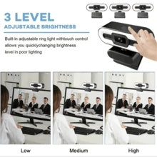 1080P ( 1920*1080P ) ( ) HD Với Microphone , 90° Rộng Xem Angle , Và 120° Theo chiều dọc Vòng xoay , Hoàn hảo Đối với PC Máy tính xách tay Bàn làm việc Video Gọi - 1080P đen - Xem 3