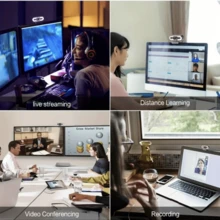 1080P ( 1920*1080P ) ( ) HD Với Microphone , 90° Rộng Xem Angle , Và 120° Theo chiều dọc Vòng xoay , Hoàn hảo Đối với PC Máy tính xách tay Bàn làm việc Video Gọi - 1080P đen - Xem 5