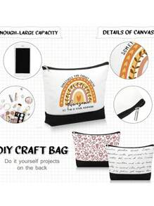 Túi trang điểm cá nhân, Quà tặng sinh nhật cho phụ nữ Mẹ Người bạn thân nhất Cô dâu Phù dâu Túi đựng mỹ phẩm dành cho du lịch - Đen và trắng - Xem 3