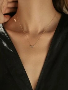 MODIAN 925 Sterling Silver Simple Digit Stackable Fashion Necklaces Gold Color Adjustable Exquisite Pendant For Women Jewelry - Gold - View 3