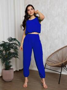 Women Two-piece Outfits - Xanh đậm - Xem 3