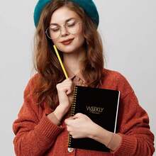 BUBU Sổ tay lập kế hoạch hàng tuần hàng ngày - Danh sách nhiệm vụ không ghi ngày tháng với lịch trình hàng giờ hàng ngày, Công cụ lập kế hoạch mục tiêu hàng tuần và theo dõi thói quen, Văn phòng phẩm Đồ dùng học tập văn phòng +3 Hình dán - Đen và trắng - Xem 4