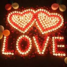 Conjunto De 50 Velas Románticas Con Forma De Corazón En Color Azul - Azul - Ver 1