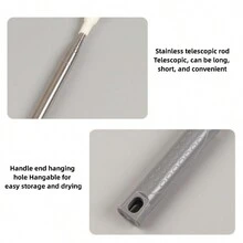 1pc Home Dusting Brush For Cleaning Ceilings, Featuring Static Electricity Adsorption & Adjustable Length - Grey - View 3