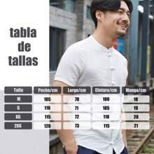 Mandarin Collar Solid Color Short Sleeve Shirt -Bruce Lee - White - View 2