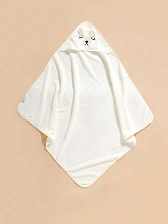 1 st unisex polyestertyg med huva i korallfleece, mjuk och snabbtorkande badhandduk/morgonrock för baby, 80 cm/31,5 tum * 80 cm/31,5 tum, lämplig för spädbarn, badrum, strand, alla årstider