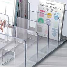 1pc Transparent Desktop Book Stand For Office, School And File Storage - Clear - View 2