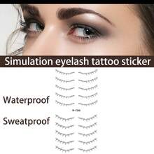 Lower Eyelash Tattoo Sticker (c) - Black - View 6