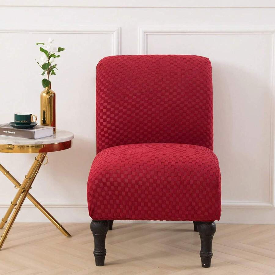 Christmas Armless Accent Chair Cover Xmas Stretch Chair Slipcover Soft Slipper Chair Covers Christmas Decoration Furniture Protector Covers For Living Dining Room Hotel Armless Accent Chair Cover Stretch Accent Chair Slipcover Xmas Decora - Đỏ - Xem 1