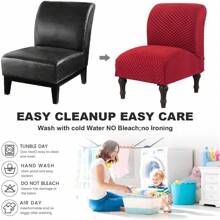 Christmas Armless Accent Chair Cover Xmas Stretch Chair Slipcover Soft Slipper Chair Covers Christmas Decoration Furniture Protector Covers For Living Dining Room Hotel Armless Accent Chair Cover Stretch Accent Chair Slipcover Xmas Decora - Đỏ - Xem 2