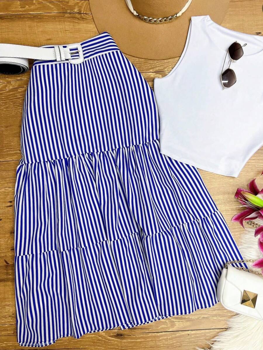 Women Skirts - 寶藍色 - 查看 1