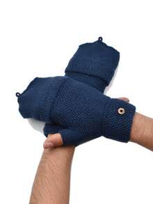 Guantes mitones con  detalle en capucha - Azul Marino - Ver 4