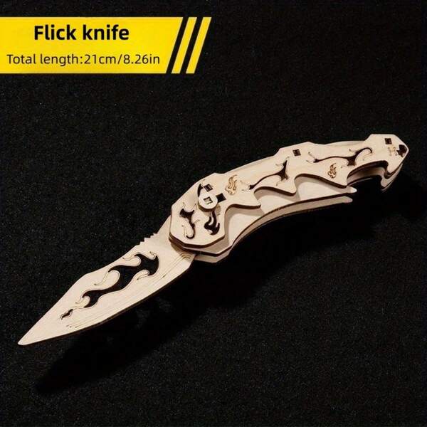 3D puzzle wooden assembly model DIY handmade knife net popular folding