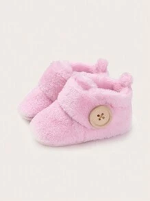新生女孩防滑毛绒保暖新年婴儿靴