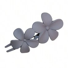 1/4个装花朵发夹哑光法式发卡黑色花朵发卡爪发夹防滑发夹优雅发饰女士女孩婚礼派对发饰情人节发爪发夹，学校用品，头部饰品 - 彩色 - 查看 4